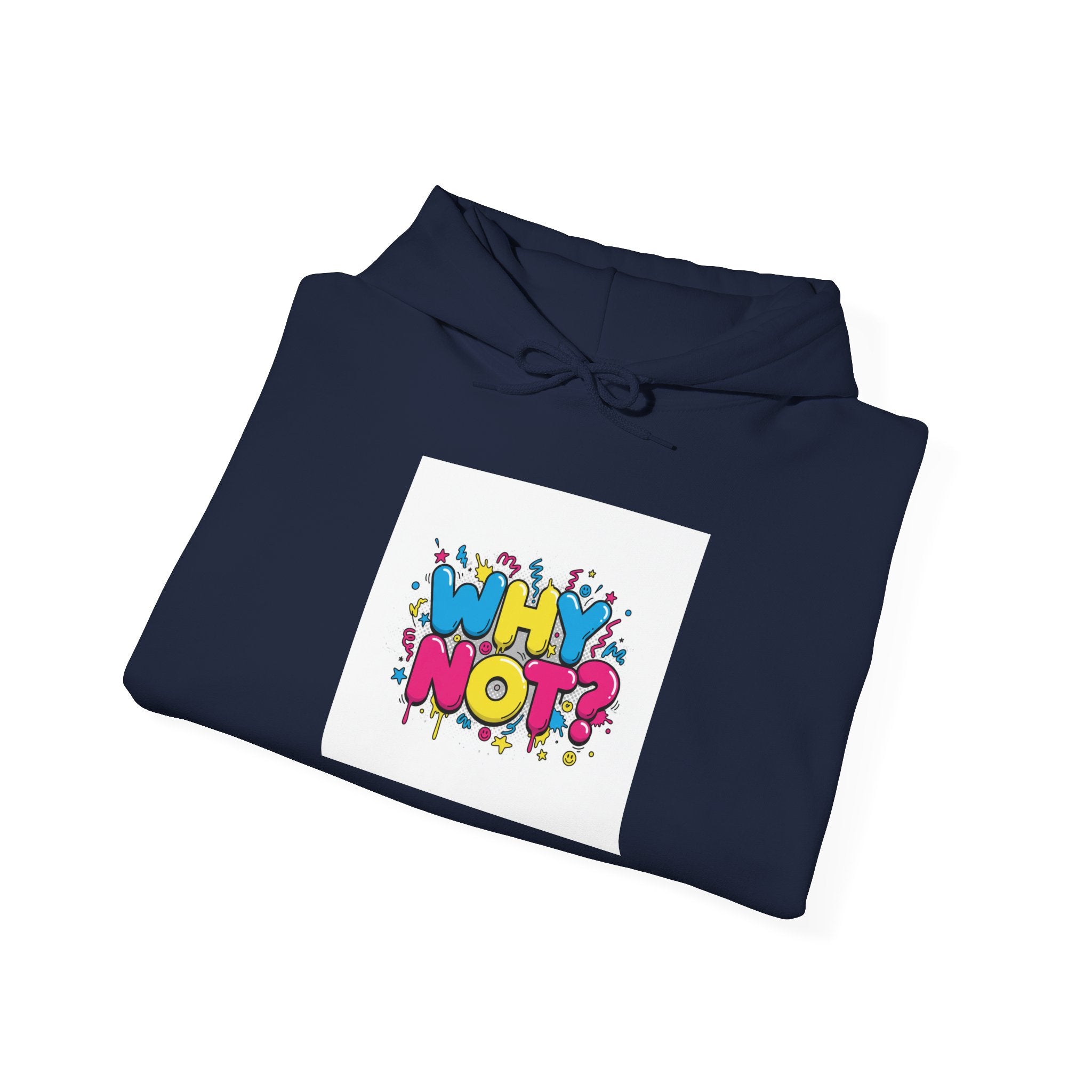 Why Not? hoodie | slogan & glitch graphic, meme phrase sweatshirt