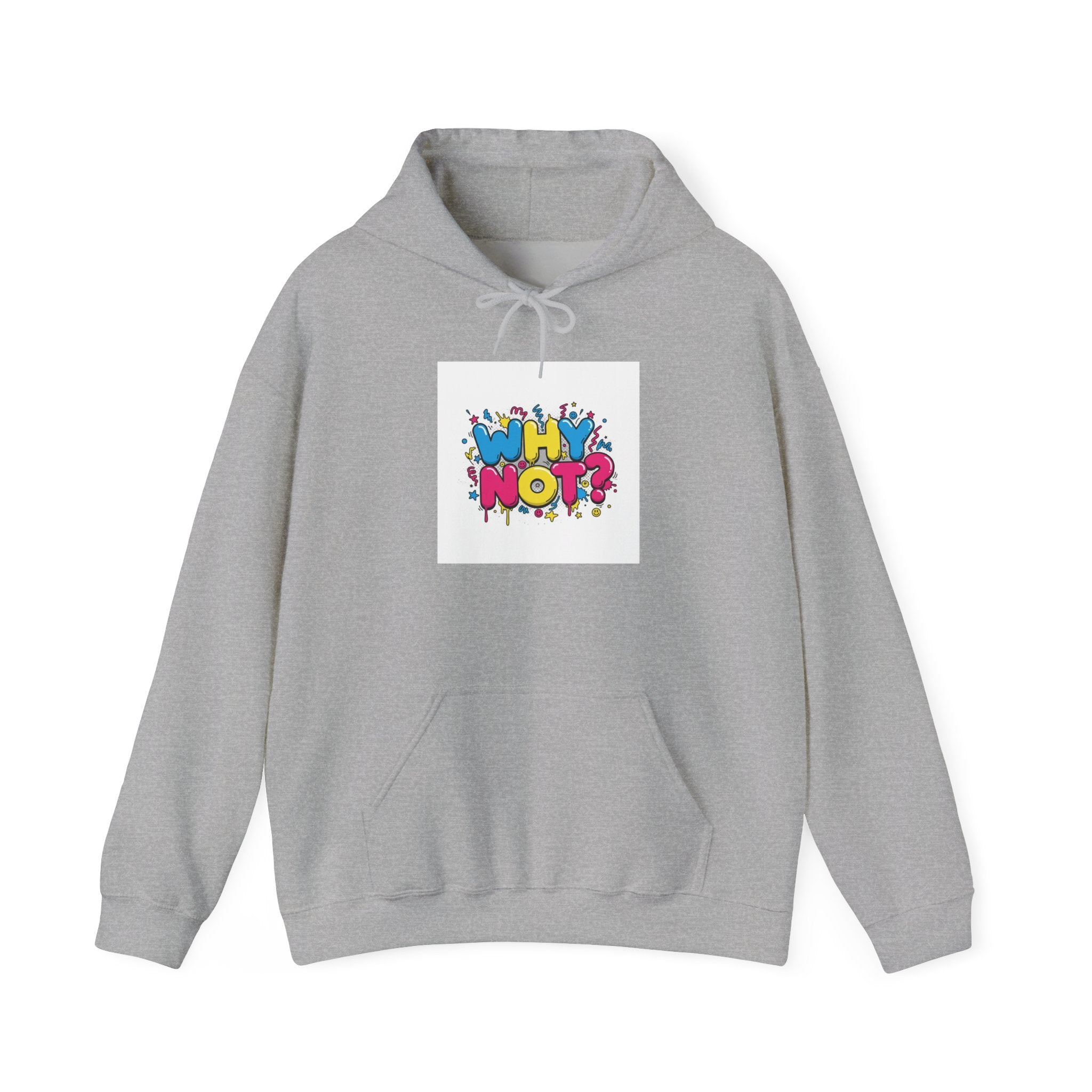 Why Not? hoodie | slogan & glitch graphic, meme phrase sweatshirt