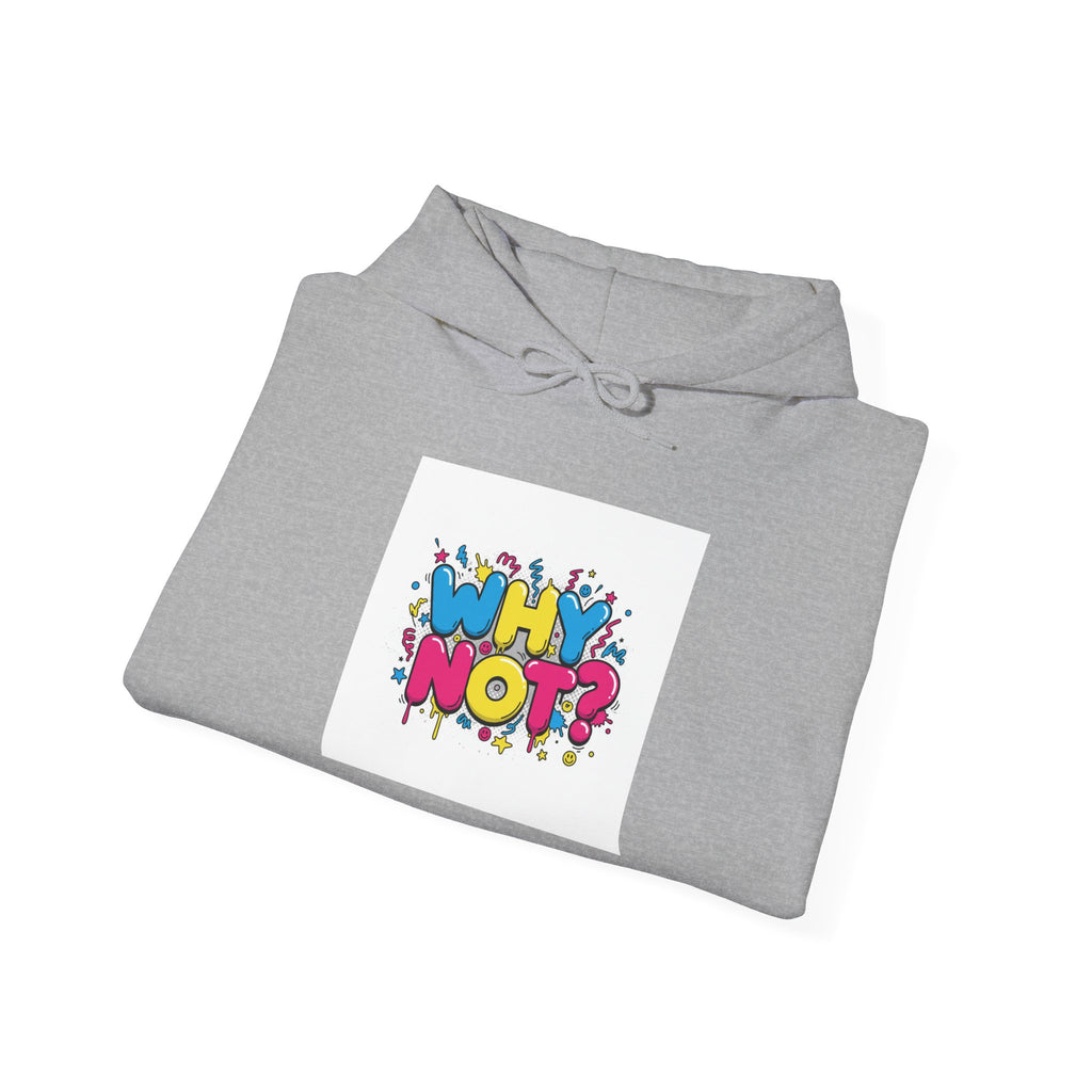 Why Not? hoodie | slogan & glitch graphic, meme phrase sweatshirt