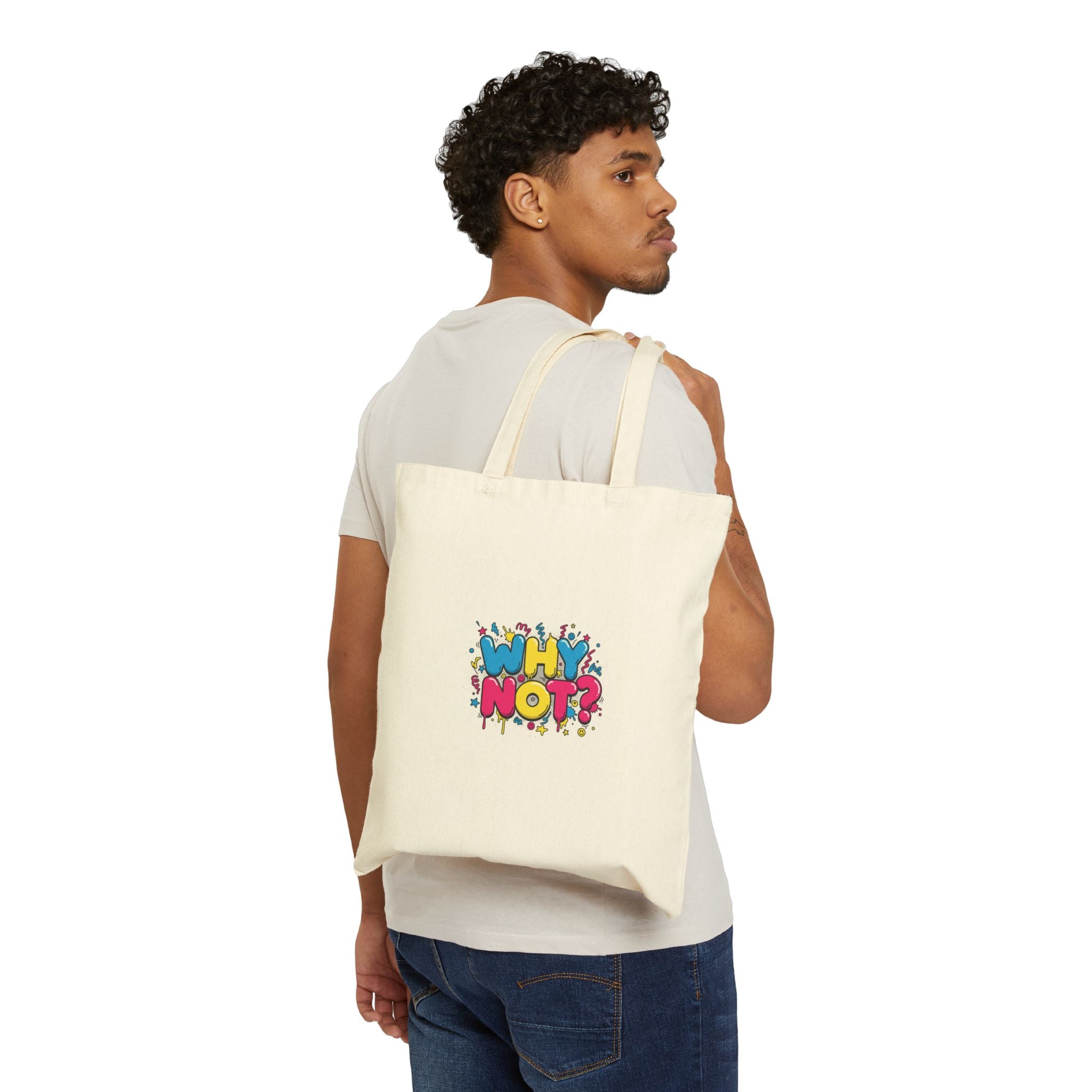 Why Not? Slogan Tote | meme phrase, glitch graphic
