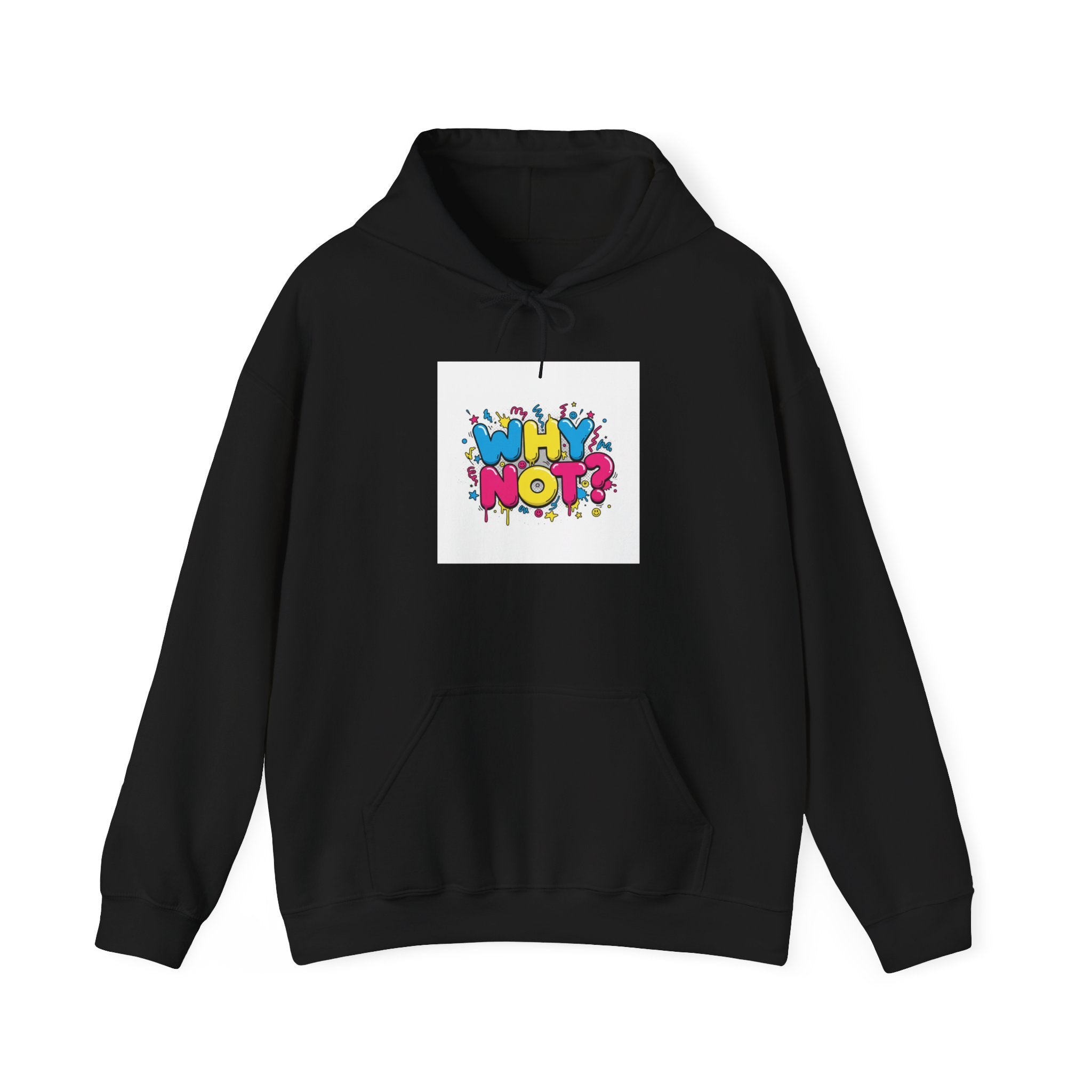 Why Not? hoodie | slogan & glitch graphic, meme phrase sweatshirt