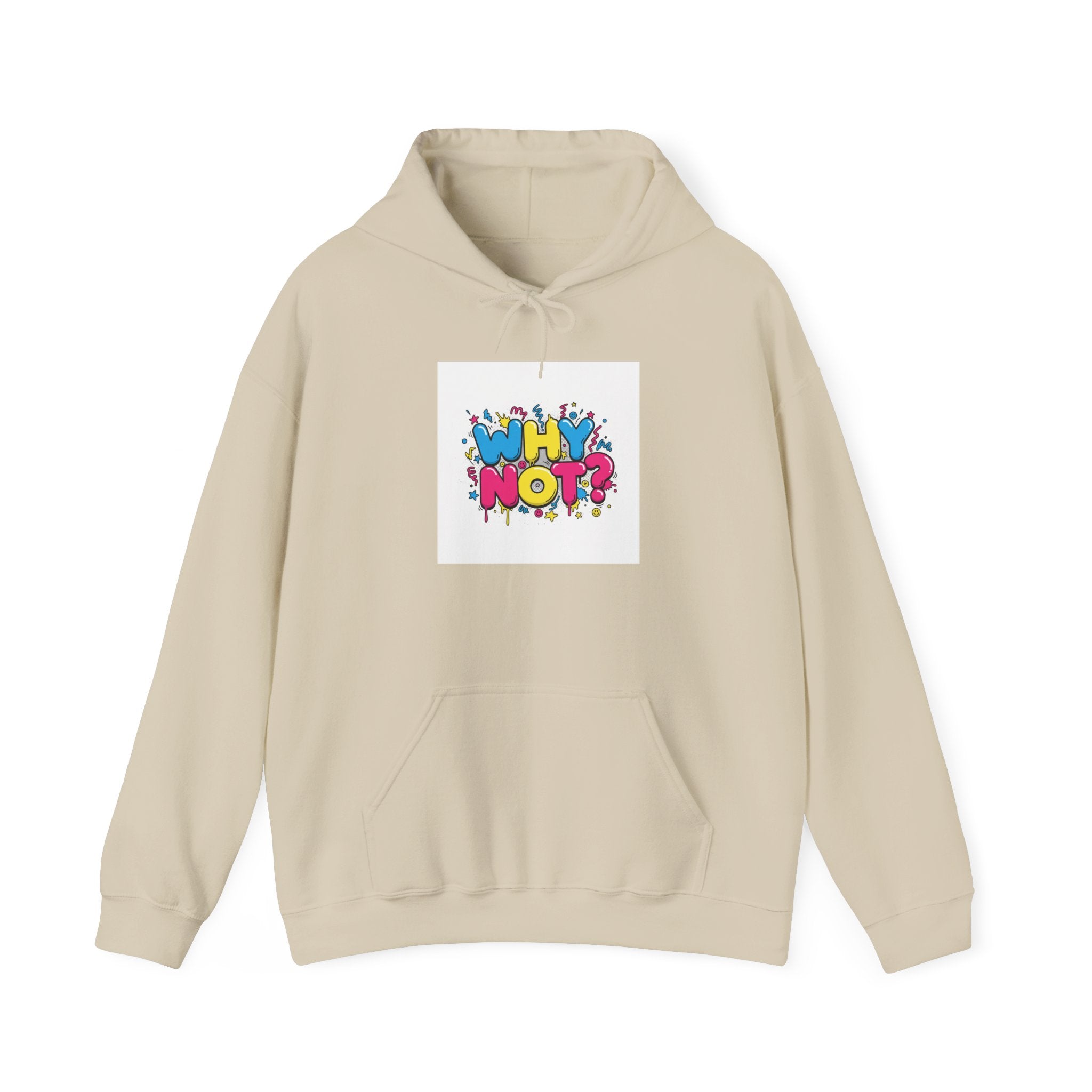 Why Not? hoodie | slogan & glitch graphic, meme phrase sweatshirt