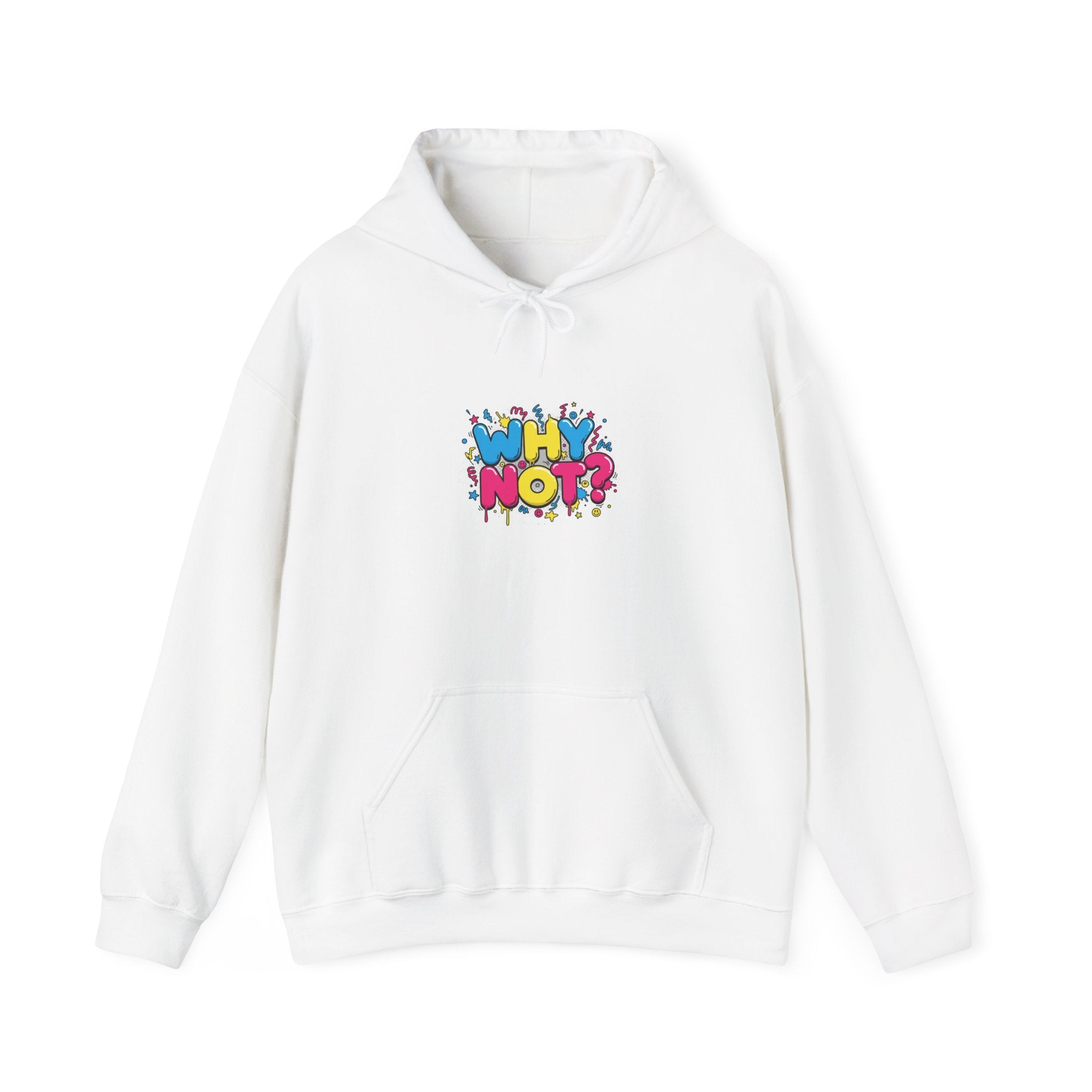 Why Not? hoodie | slogan & glitch graphic, meme phrase sweatshirt