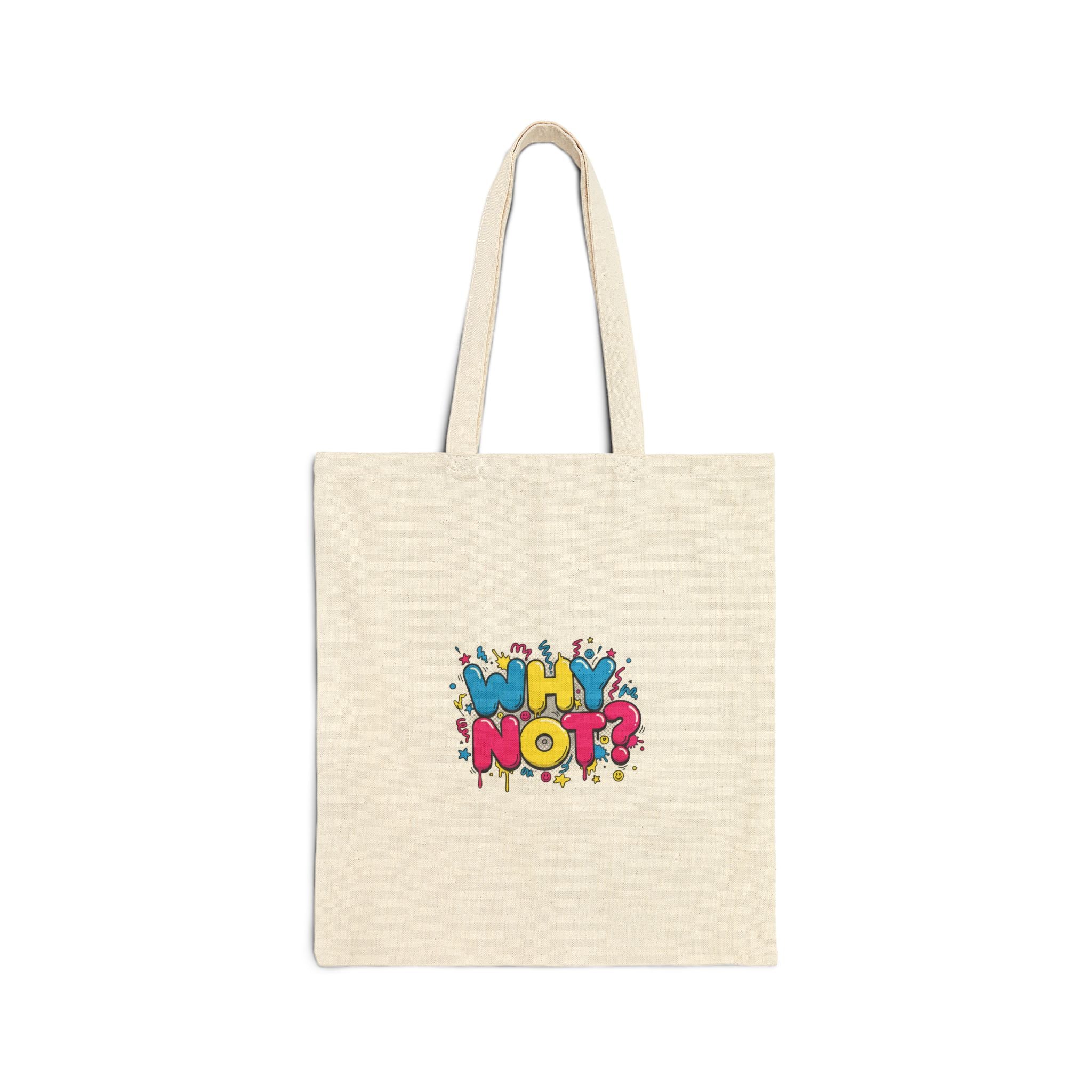 Why Not? Slogan Tote | meme phrase, glitch graphic