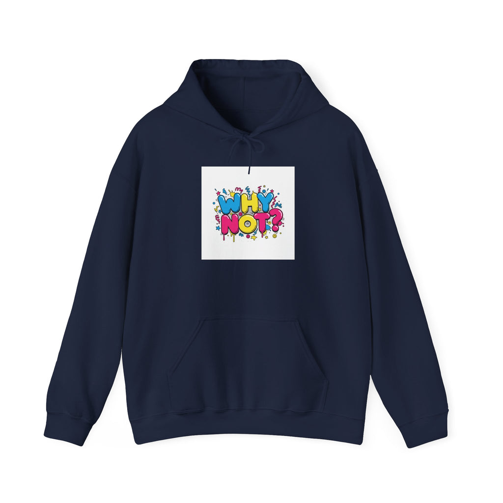 Why Not? hoodie | slogan & glitch graphic, meme phrase sweatshirt