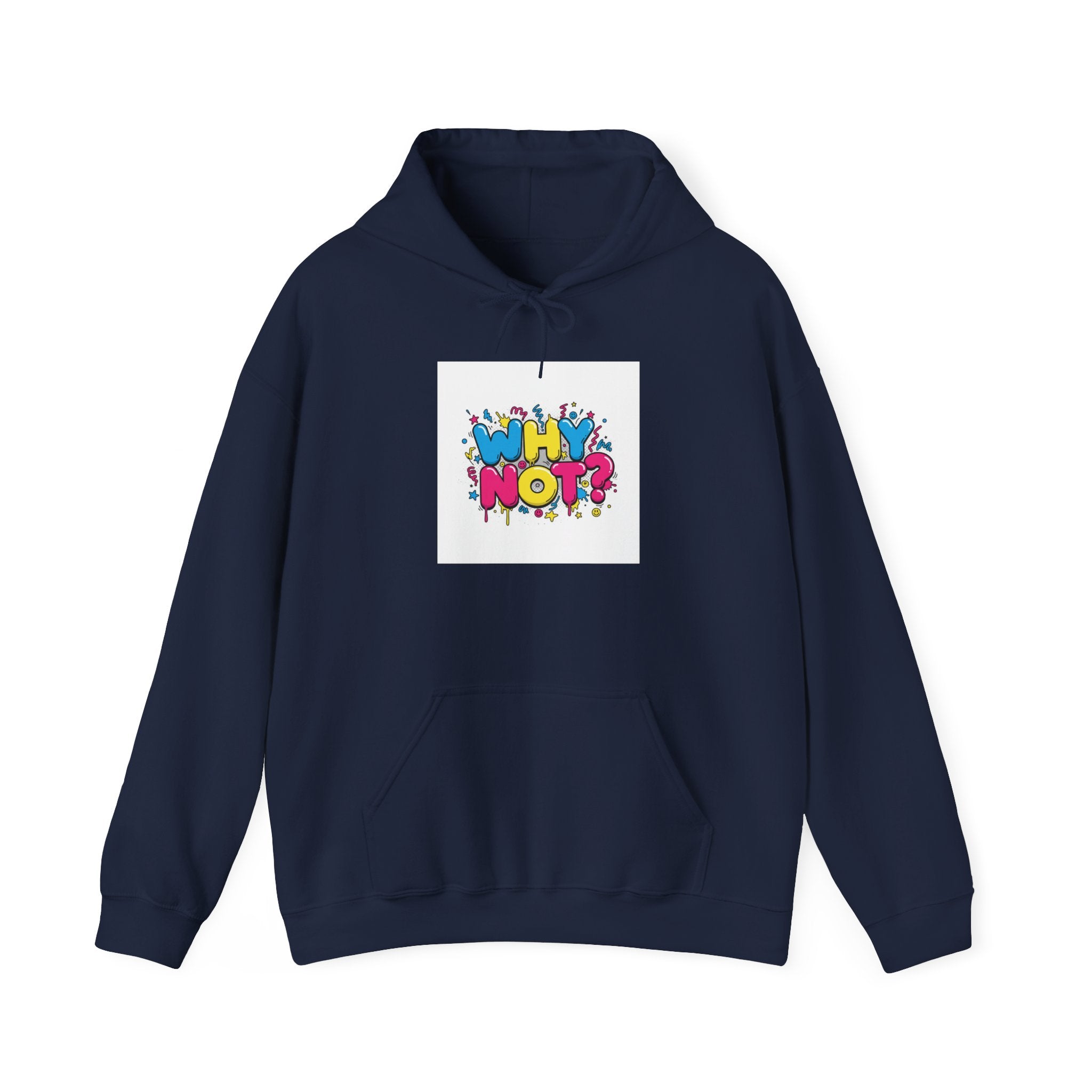 Why Not? hoodie | slogan & glitch graphic, meme phrase sweatshirt